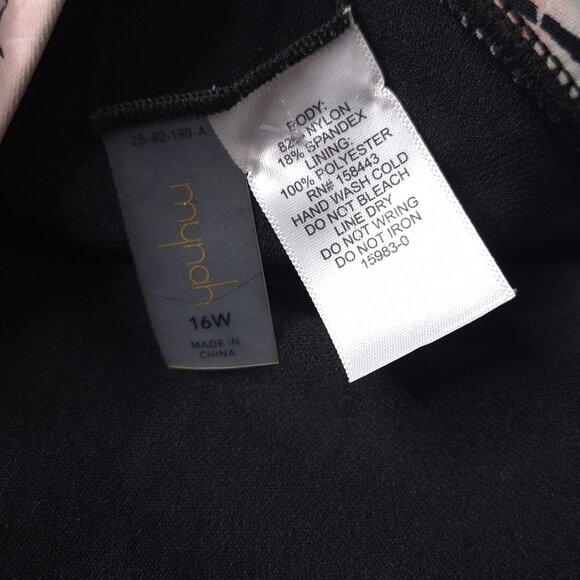 Mynah Tankini Swimsuit Top Plus 16W One-Shoulder Tropical Print - Picture 4 of 4